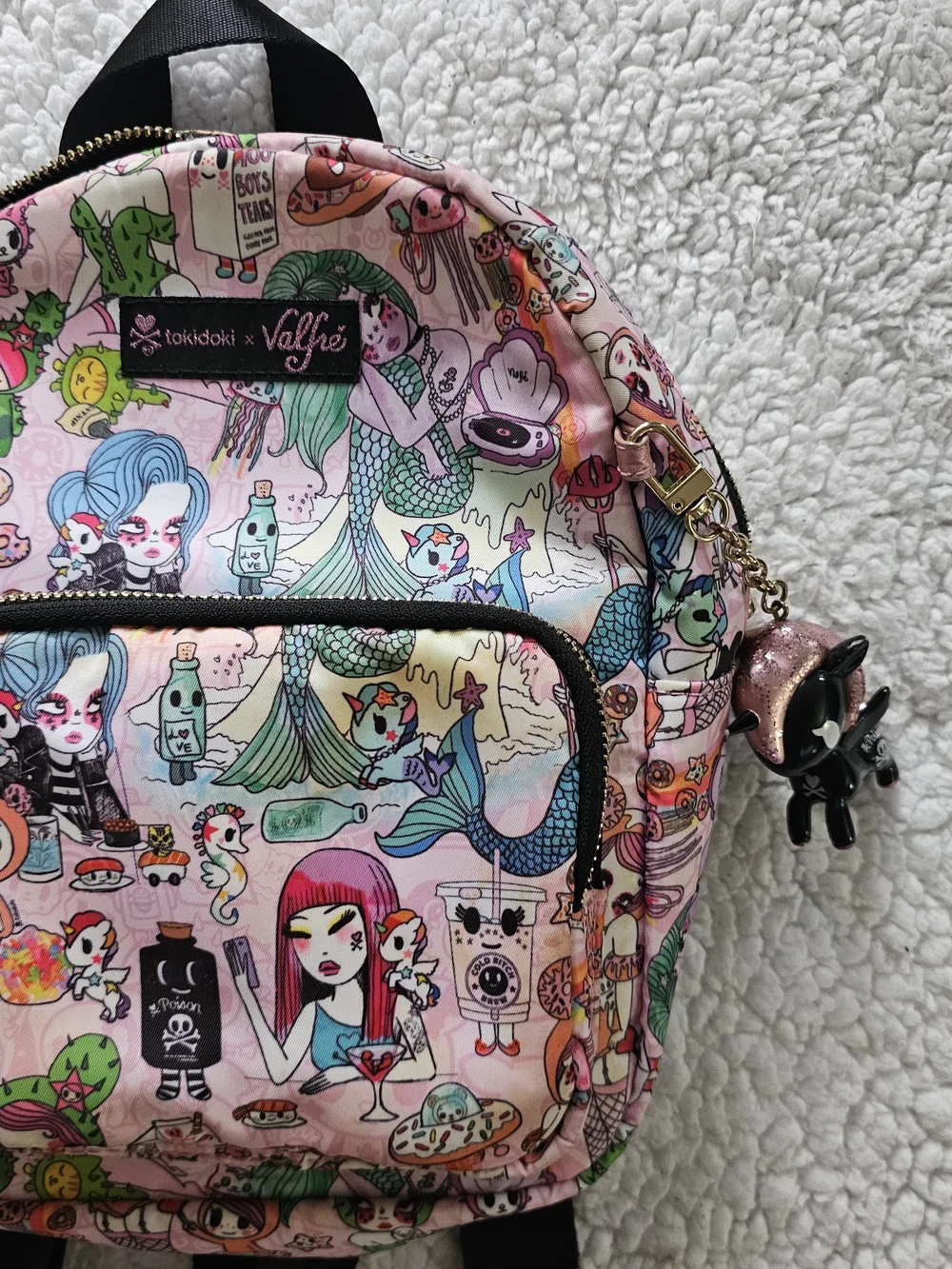Tokidoki x Valfre Mini Backpack in Pink Character Print